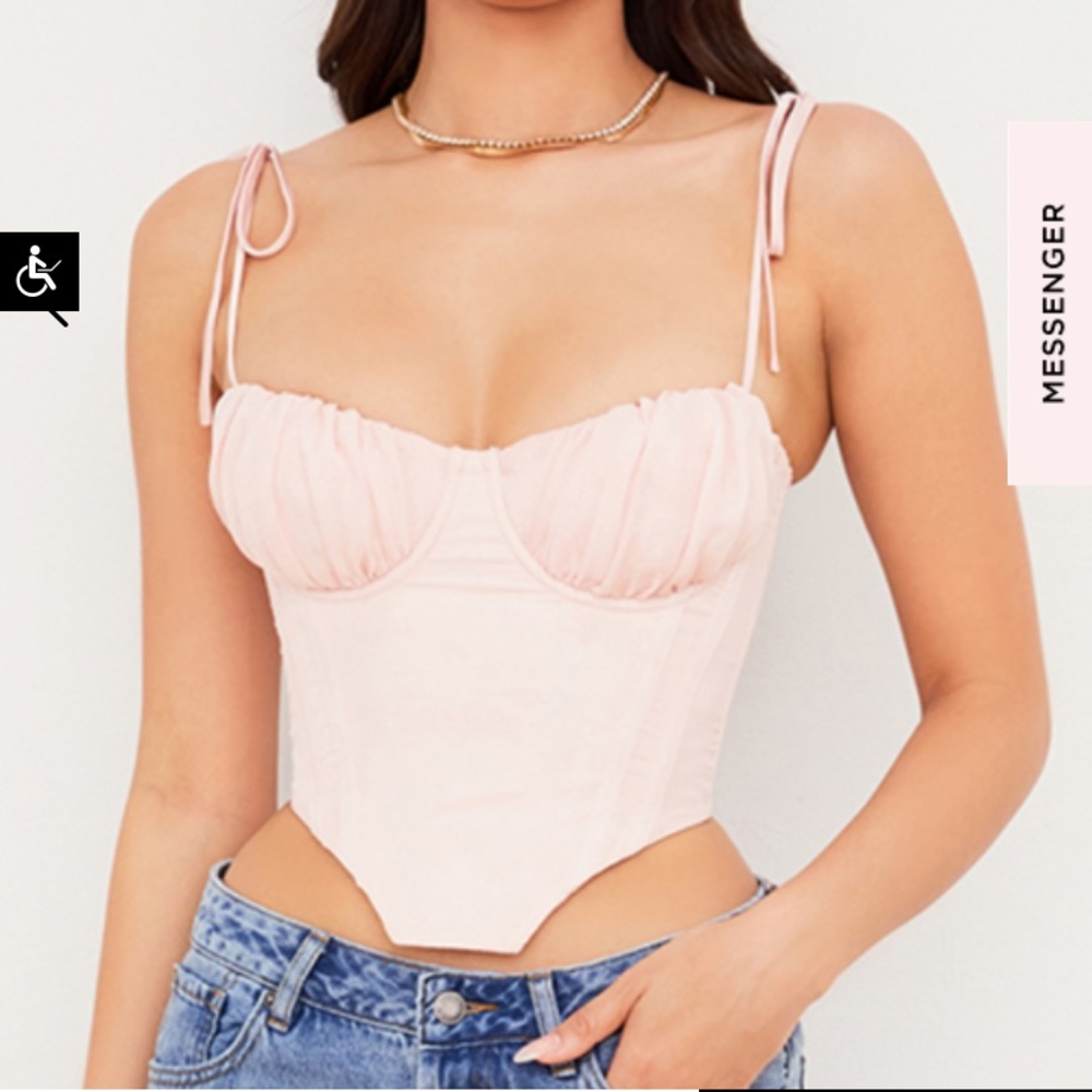 Baby pink House of CB corset top